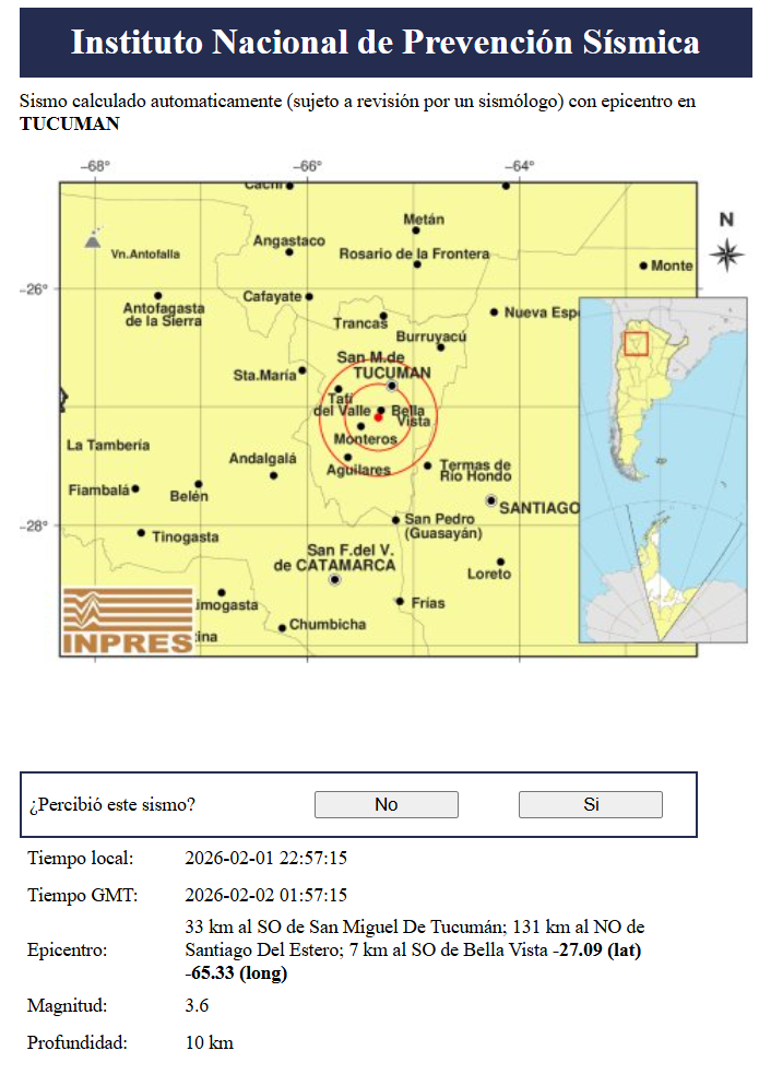 Tucumán tembló y hubo réplica minutos después